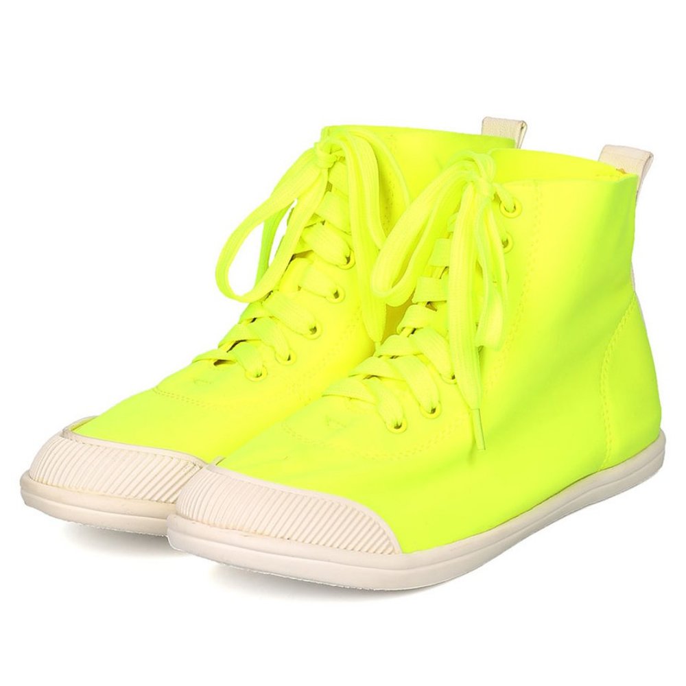 Liliana Round Toe Stretch Lace Up Flat Mid Top Elastane Sneakers